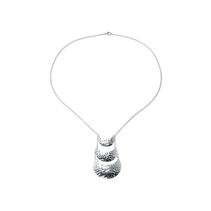 Sterling Silver Hammered Half Moon Necklace