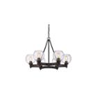 Galveston 6-light Chandelier In Rubbed Bronze Withseeded Glass