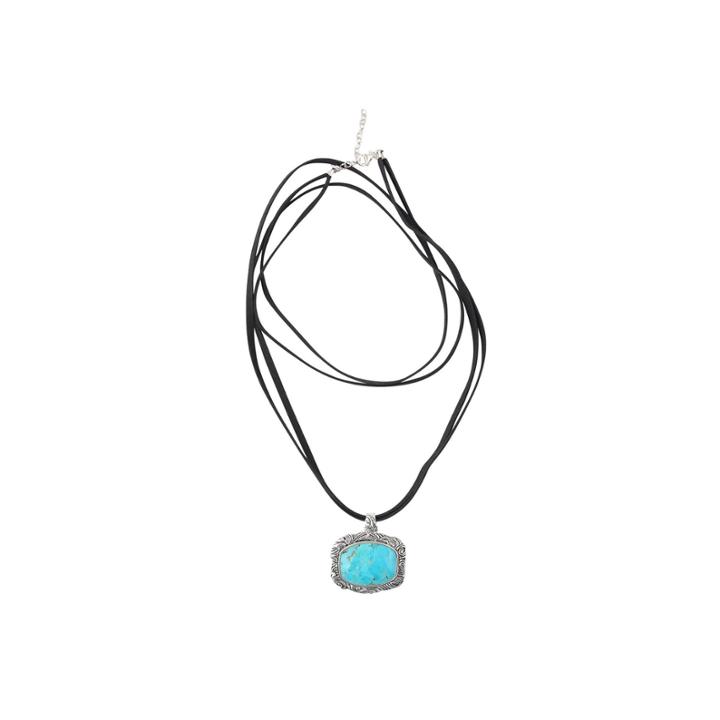 Bijoux Bar Womens Blue Turquoise Bronze Pendant Necklace
