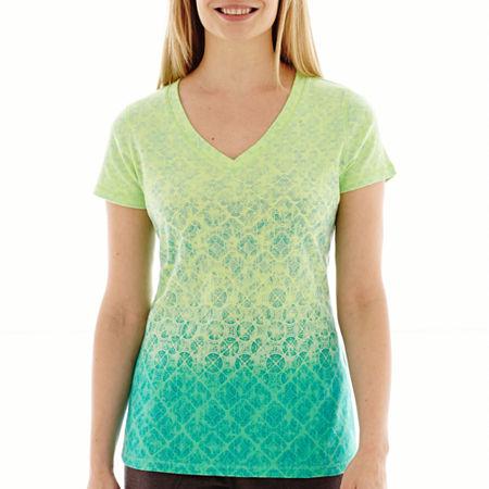 Made For Life Short-sleeve Ombr Graphic T-shirt - Petite