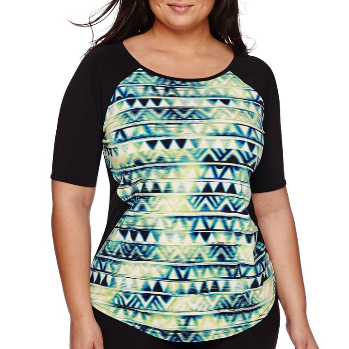 Worthington Seamed Elbow Sleeve Tee - Plus