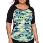 Worthington Seamed Elbow Sleeve Tee - Plus