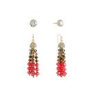 Liz Claiborne Womens 2 Pair Red Jewelry Set