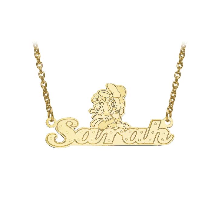 Disney Personalized Minnie Mouse 14x29mm Name Necklace