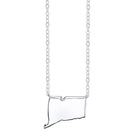 Footnotes Sterling Silver Connecticut State Necklace