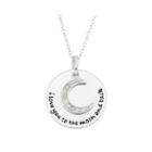 1/10 Ct. T.w. Diamond I Love You To The Moon Sterling Silver Pendant Necklace
