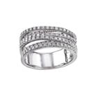 1/2 Ct. T.w. Diamond Sterling Silver Crossover Ring