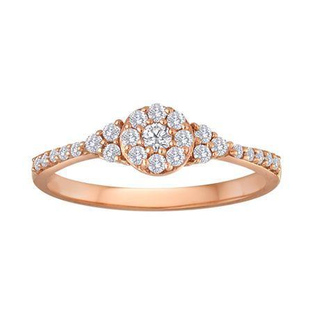 1/3 Ct. T.w. Diamond 10k Rose Gold Bridal Ring