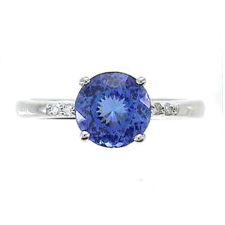 Womens Diamond Accent Blue Tanzanite Sterling Silver Cocktail Ring