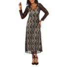 24/7 Comfort Apparel Lace Criss Cross Maxi Dress