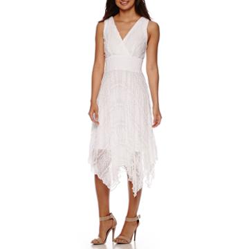 Rabbit Rabbit Rabbit Designs Sleeveless Lace Handkerchief-hem Maxi Dress