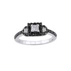 Midnight Black Diamond 1/2 Ct. T.w. White And Color-enhanced Black Diamond Ring