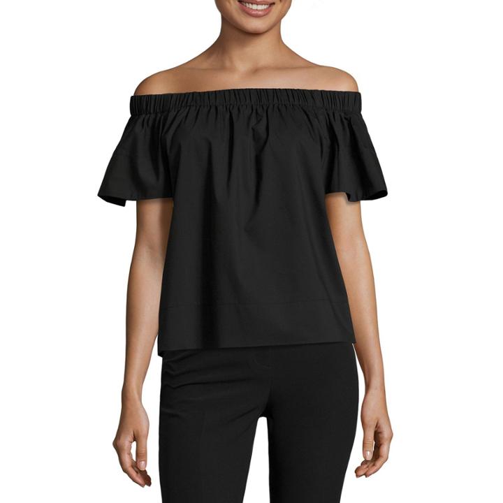 Worthington Short Sleeve Woven Blouse
