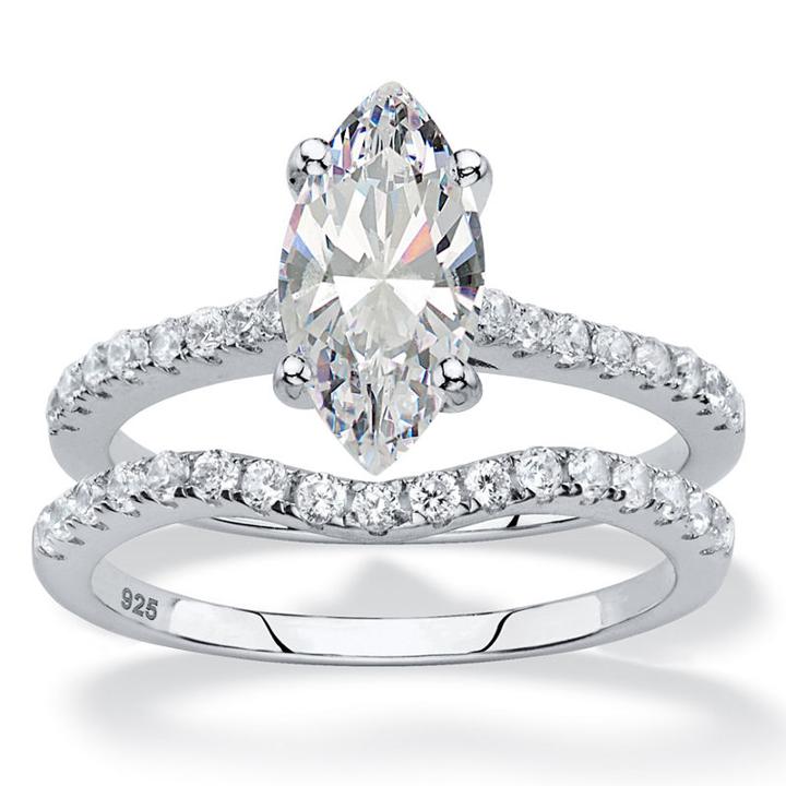 Diamonart Womens 2 1/2 Ct. T.w. White Cubic Zirconia Bridal Set