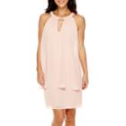 Jessica Howard Sleeveless Rhinestone Detail Trapeze Dress