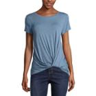 Eyeshadow Short Sleeve Round Neck T-shirt - Juniors