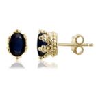 Genuine Blue Sapphire 14k Gold Over Silver 7.3mm Stud Earrings
