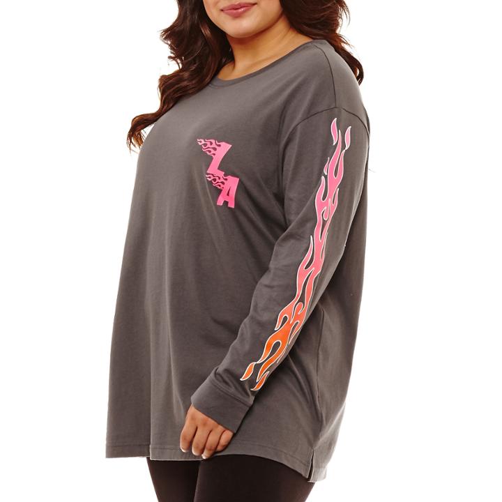 Flirtitude Flame Graphic T-shirt- Juniors Plus