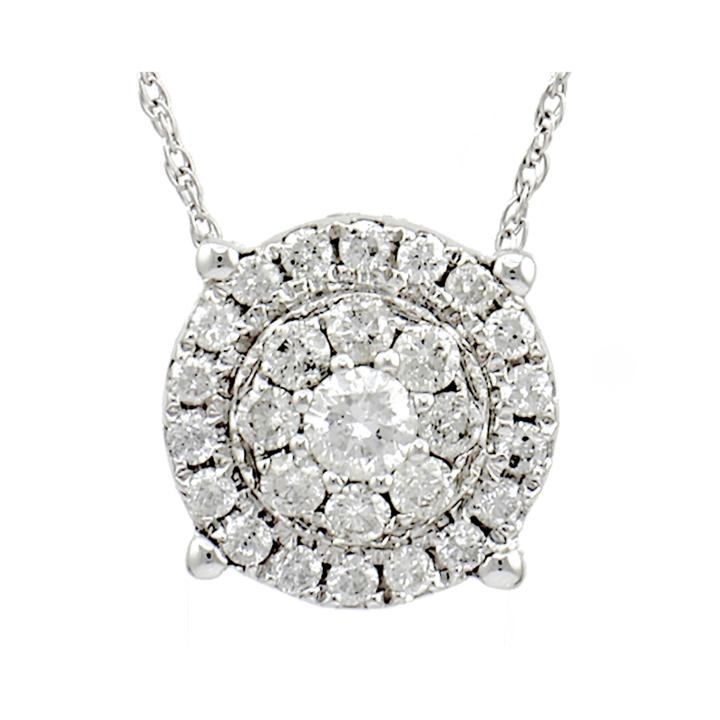 Limited Quantities 1/2 Ct. Diamond 14k White Gold Pendant Necklace