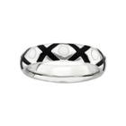 Personally Stackable Sterling Silver Black & White Enamel Xo Ring