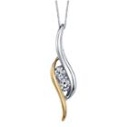 Sirena Womens 1/3 Ct. T.w. White Diamond 14k Gold Pendant Necklace