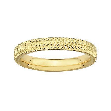 Personally Stackable 18k Yellow Gold Over Sterling Silver Braid Ring