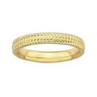 Personally Stackable 18k Yellow Gold Over Sterling Silver Braid Ring