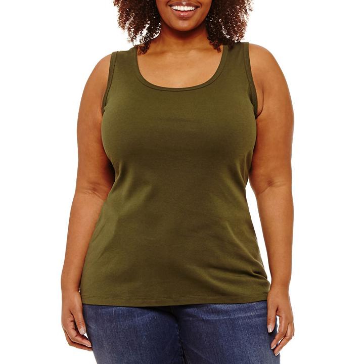 St. John's Bay Sleeveless Rib Tank - Plus