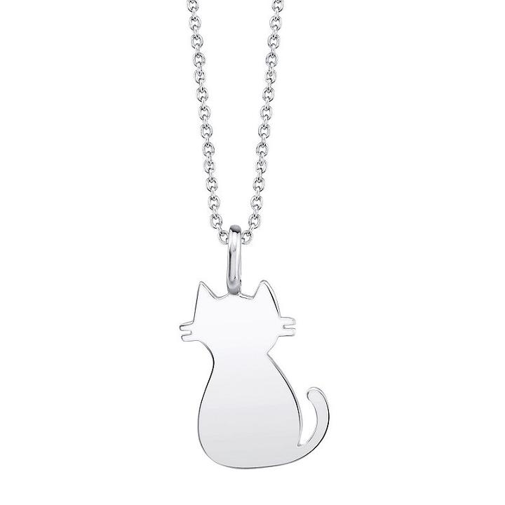Footnotes Cat Womens Sterling Silver Pendant Necklace