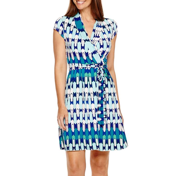 Liz Claiborne Cap Sleeve Wrap Dress