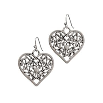 Messages From The Heart By Sandra Magsamen Silver-tone Earrings