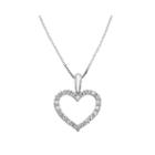14k White Gold 1/4 Ct. T.w. Diamond Igl Certified Heart Pendant Necklace