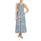 Ny Collection Printed Sleeveless Tiered Skirt Maxi Dress - Petites