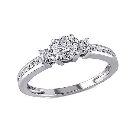 3/4 Ct. T.w. Diamond 14k White Gold 3-stone Ring