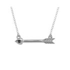 Personalized 14k White Gold Initial Arrow Necklace