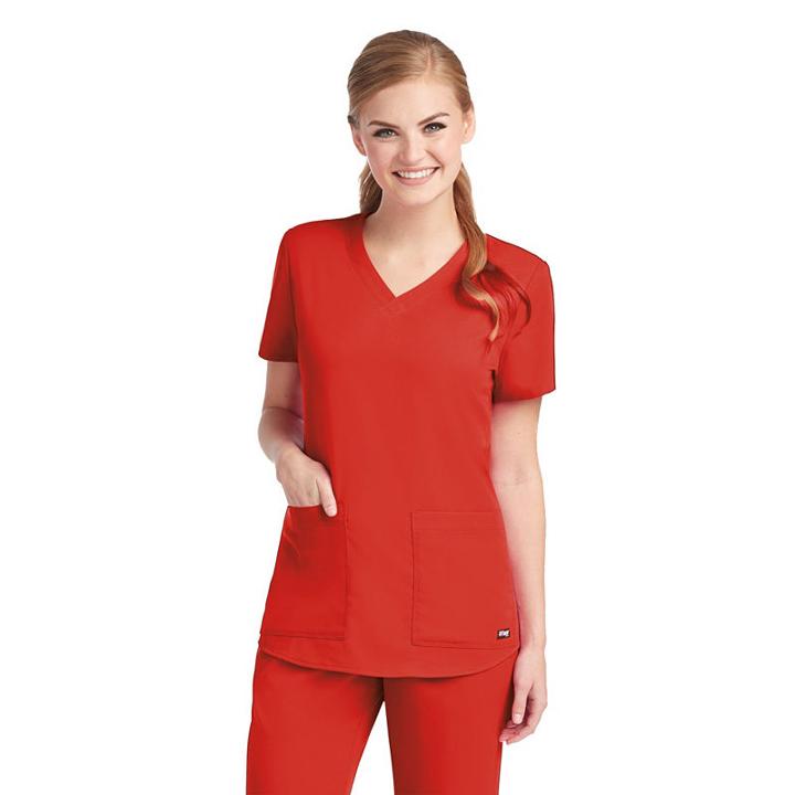 Grey's Anatomy Professional Wear By Barco Womens V Neck Scrub Top-plus