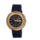 Simplify Womens The 2100 Gold With Black Leather-band Watch With Day & Date Sim2104