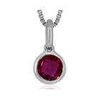 Lab-created Ruby Sterling Silver Pendant Necklace