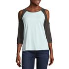 3/4 Sleeve Scoop Neck T-shirt-juniors