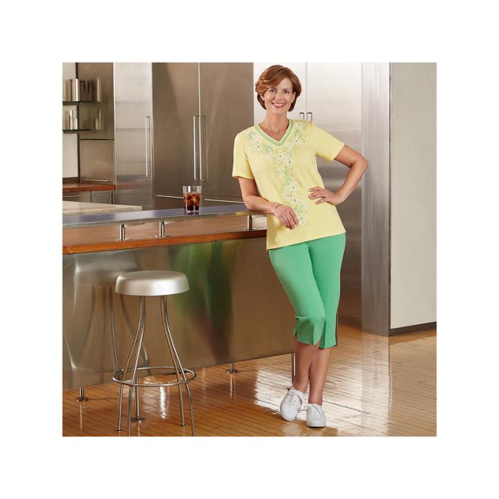 Alfred Dunner Bahama Bays Short Sleeve V Neck T-shirt