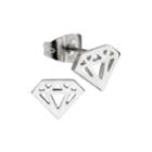 Stainless Steel Diamond Cut-out Stud Earrings
