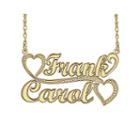 Personalized 14k Gold Over Sterling Silver Couple Names Pendant Necklace
