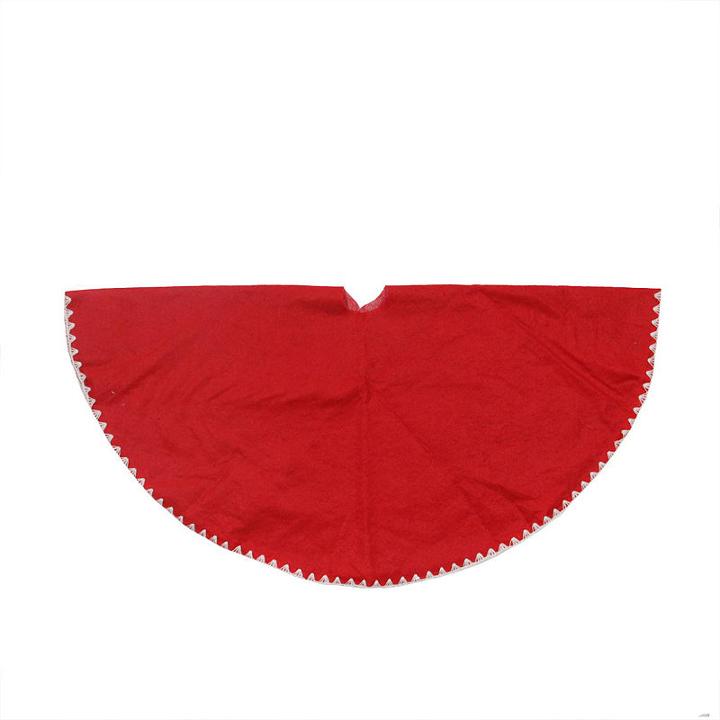 26 Christmas Traditions Cardinal Red With White Shell Stitching Mini Christmas Tree Skirt