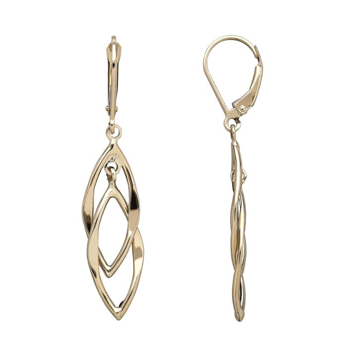 Infinite Gold&trade; 14k Yellow Gold Double-marquise Drop Earrings