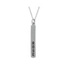 Personalized 14k White Gold Engraved Name Stick Pendant Necklace