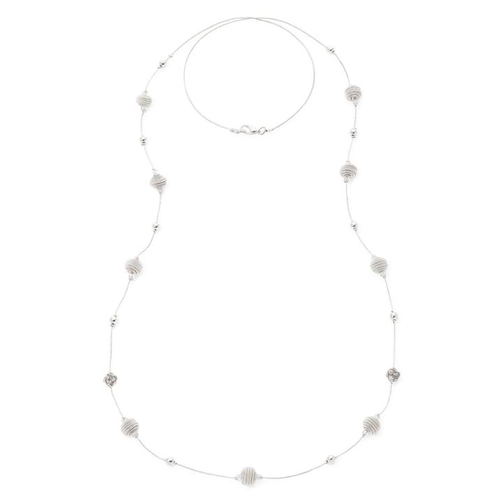 Silver-tone Fireball Illusion Necklace