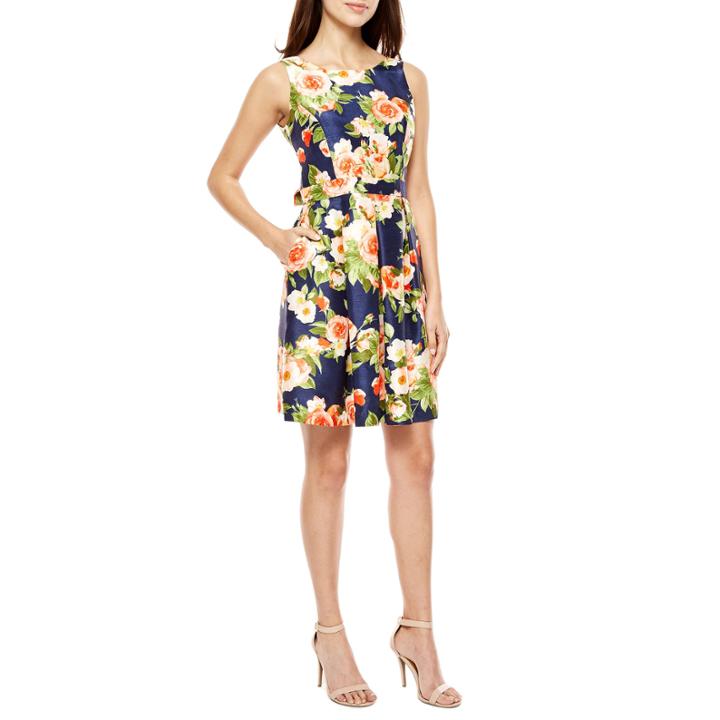 R & K Originals Sleeveless Bow Back Fit & Flare Dress