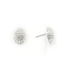 Vieste Silver-tone Crystal Pave Dome Stud Earrings