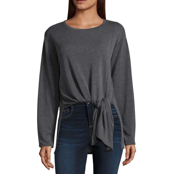 Project Runway Long Sleeve Tie Front Tunic Top