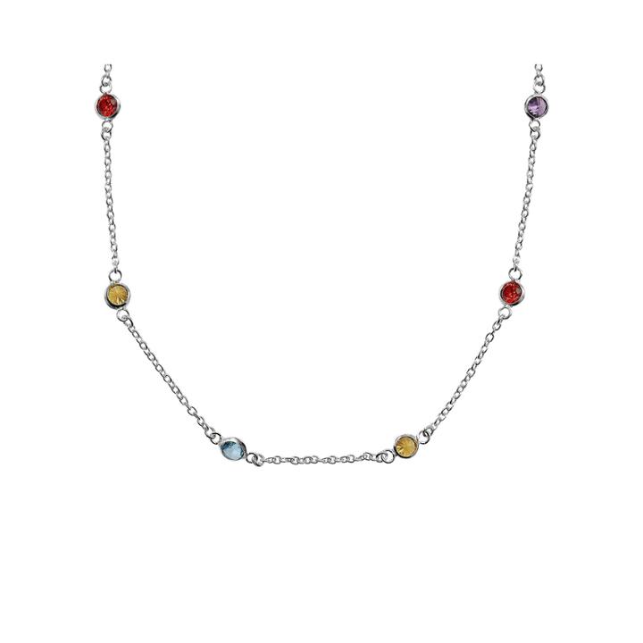 Silver Reflections&trade; Cubic Zirconia 24 Bezel Chain Necklace
